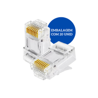 Conector RJ45 MD9 por NTC - Embalagem C/ 20 Unidades
