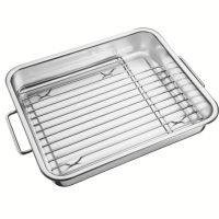 Assadeira Com Grelha Tramontina Service 34 X 28cm Em Aço Inox