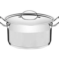 Caçarola Funda Tramontina Professional 20cm Em Aço Inox Com Detalhe Satinado