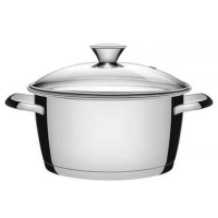 Caçarola Funda Tramontina Allegra Aço Inox E Tampa De Vidro 20cm