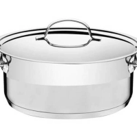 Caçarola Rasa Tramontina Professional 24cm Em Aço Inox Com Detalhe Satinado