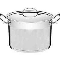 Caldeirão Tramontina Professional 20cm Em Aço Inox Com Tampa Plana Detalhe Satinado