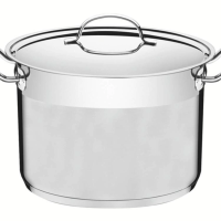 Caldeirão Tramontina Professional 24cm Em Aço Inox Com Tampa Plana Detalhe Satinado