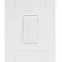 Conjunto 4x2 1 Interruptor Bipolar Simples 10 A 250 V Tramontina Tablet Branco