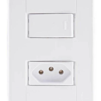 Conjunto 4x2 1 Interruptor Paralelo 10 A 250 V 1 Tomada 2P+T 10 A 250 V Tramontina Tablet