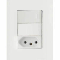 Conjunto 4x2 1 Interruptor Simples 10 A 250 V 1 Tomada 2P+T 20 A 250 V Tramontina Giz