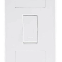 Conjunto 4x2 1 Interruptor Simples 10 A 250 V Tramontina Tablet Branco