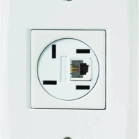 Conjunto 4x2 Tramontina Com 1 Tomada Para Telefone 4P E RJ11 Lux2 Branco