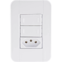 Conjunto 4x2 2 Interruptores Paralelos 10 A 250 V 1 Tomada 2P+T 20 A 250 V Tramontina Tablet