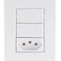 Conjunto 4x2 2 Interruptores Simples 10 A 250 V 1 Tomada 2P+T 20 A 250 V Tramontina Tablet