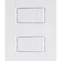 Conjunto 4x2 2 Interruptores Simples 10 A 250 V Tramontina Tablet Branco