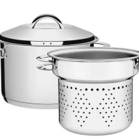 Jogo Cozi-Pasta Tramontina Solar Em Aço Inox 24cm 2 Peças
