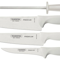 Jogo De Facas Tramontina Para Churrasco Branco Em Inox 4 Peças