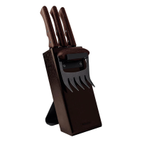 Jogo Para Churrasco Tramontina Black 5 Peças Cabos Em Madeira