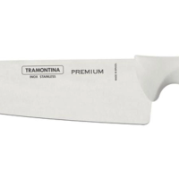 Faca Chef Tramontina Premium Com Lâmina Em Aço Inox E Cabo De Polipropileno Branco 10"