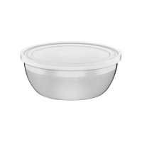 Pote Redondo Tramontina Freezinox Em Inox Com Tampa Plástica 0,8 Litros
