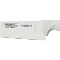 Faca Para Cozinha Tramontina Premium Com Lâmina Em Aço Inox E Cabo De Polipropileno Branco 8"