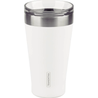 Copo Térmico Branco Em Aço Inox Tramontina Exata Com Tampa 550ml