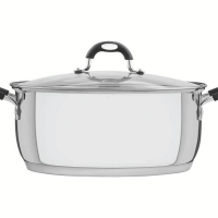 Caçarola Rasa Tramontina Astro Silicone Aço Inox Tampa De Vidro 30cm