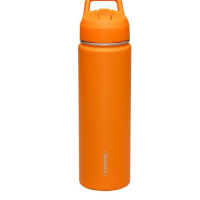 Garrafa Térmica Tramontina Aço Revestido Laranja Com Canudo 650ml