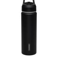Garrafa Térmica Tramontina Aço Revestido Preta Com Canudo 650ml