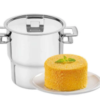 Cuscuzeira Tramontina Brava Em Aço Inox Com Alças E Tampa 14 Cm 2,1 L