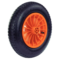 Roda Para Carrinho De Mão 8" Tramontina Plástica Pneu Com Câmara 3.25/8"