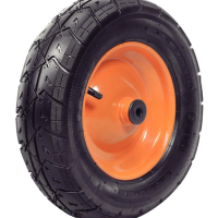 Roda Metálica Para Carrinho De Mão Tramontina Com Bucha Plástica E Pneu Com Câmara 3.5/8"