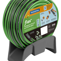 Mangueira Flex Tramontina Em PVC Verde Com Faixa Preta 4 Camadas 15m Com Hidropistola E Acessórios