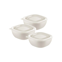 Jogo De Potes Tramontina Algodão Em Polipropileno Tampa Transparente MixColor 600ml 3 Peças