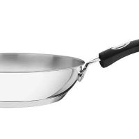 Frigideira Rasa Tramontina Em Aço Inox Com Fundo Triplo E Cabo De Silicone Solar Silicone 28cm