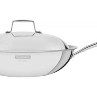 Wok Tramontina Grano 32cm Em Inox Com Corpo Triplo E Revestimento Interno Em Antiaderente