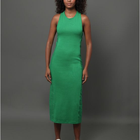 Vestido Feminino Ribana Texturizada Calvin Klein Jeans - Verde Médio Vestido Feminino Ribana Texturizada Calvin Klein Jeans Verde Médio g