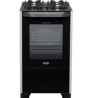 Fogão 4 Bocas Dako Magister Glass com Mesa de Vidro e Acendimento Automático, Preto