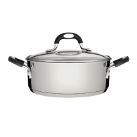 Caçarola Tramontina Rasa Astro Silicone Aço Inox Com Tampa De Vidro 16cm