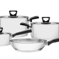 Jogo De Panelas Tramontina Brava Baquelite Aço Inox 4 Peças