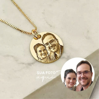 Colar Personalizado com Nome e Foto Banhado a Ouro 18k (Tamanho G)