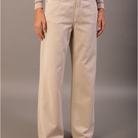 Calça Color Feminina Wide Leg Long 5 Pockets - Caqui Claro Calça Color Feminina Wide Leg Long 5 Pockets Caqui Claro 40