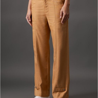 Calça Feminina Linho Misto Calvin Klein - Havana Calça Feminina Linho Misto Calvin Klein Havana 38