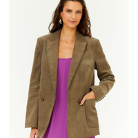 Blazer Veludo Cotelê Com Bolsos