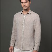 Camisa Masculina Cannes Linen Calvin Klein - Marrom Camisa Masculina Cannes Linen Calvin Klein Marrom 6