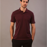 Polo Masculina Calvin Klein Manga Curta Logo Silver Jersey - Bordo Polo Masculina Calvin Klein Manga Curta Logo Silver Jersey Bordo Gg