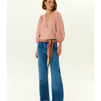 Calça Jeans Feminina Flare Botões Bragulha Azul