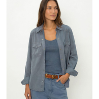 Camisa Sarja Stone Com Pala e Bolsos