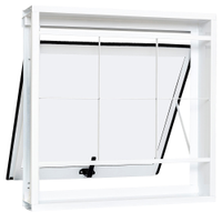 Janela de Aço Maxim-ar Ramassol com grade UnicSol 1018232 Branco, 60 x 60 cm