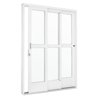 Kit Porta de Correr Ramassol QualitySol Aço, Abertura à Esquerda, Branco, 215 x 152 cm