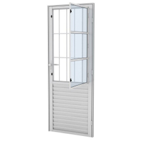 Kit Porta Externa Ramassol Cristal Alumínio, com Postigo, Abertura à Esquerda, 210 x 80 cm