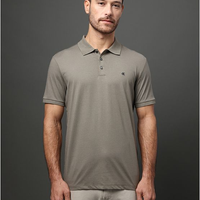 Polo Masculina Básica Smooth Cotton Calvin Klein - Camurça Polo Masculina Básica Smooth Cotton Calvin Klein Camurça p