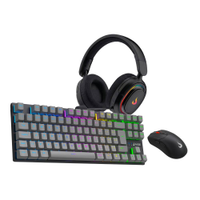 Kit Gamer Rise Mode Ghost RGB Teclado Mecânico ABNT2 Mouse 12000DPI Headset 7.1 - RM-GGHT-FB