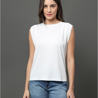 Regata Feminina Pregas Ombro Calvin Klein Jeans - Branco Regata Feminina Pregas Ombro Calvin Klein Jeans Branco m
